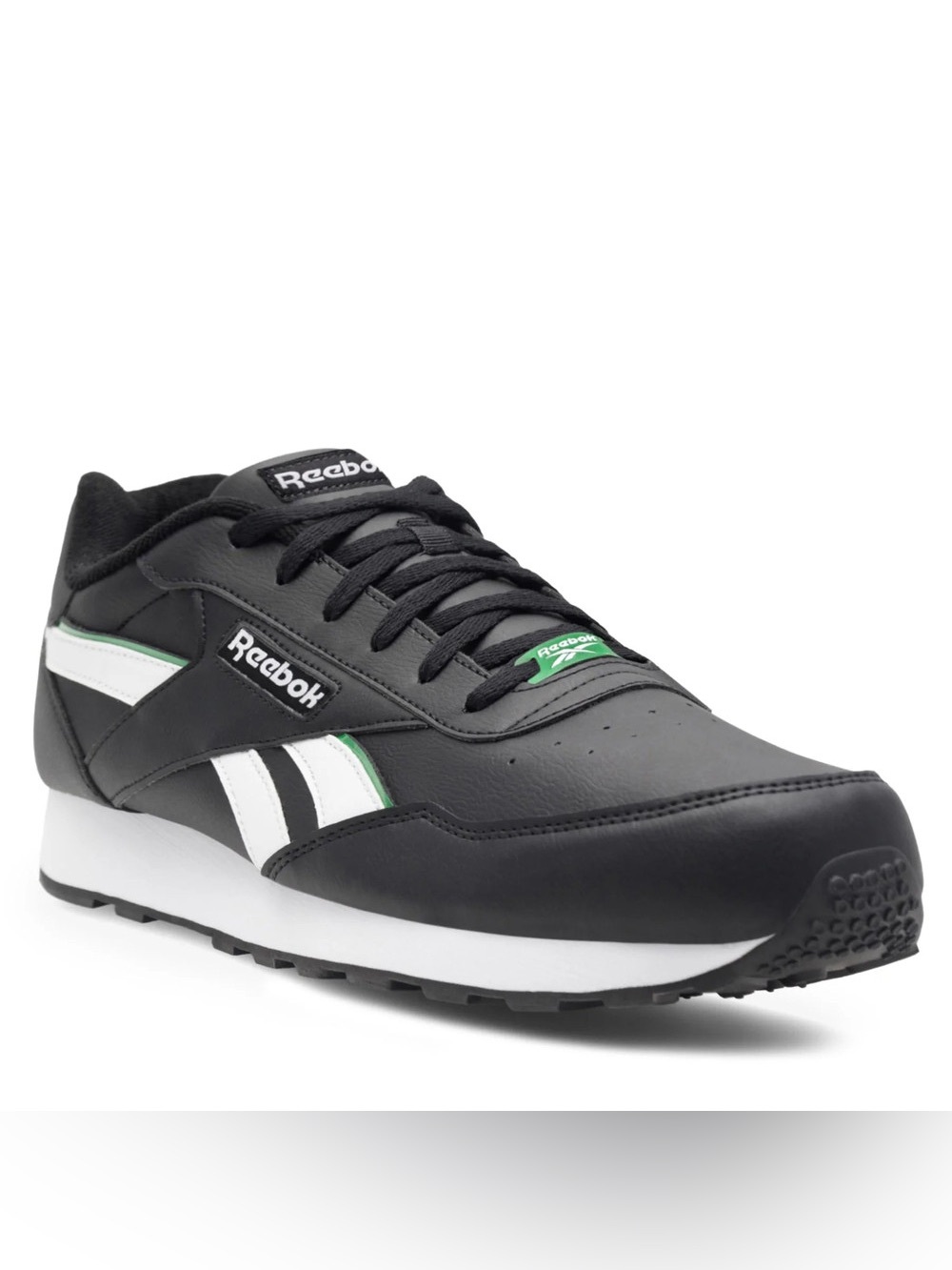 Reebok Rewind Black & White Retro Runner with Green Accent- Size 9M